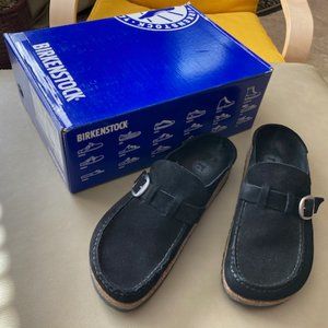 Birkenstock Black Suede Leather Buckley Slip-On Women's Shoes – Like New!